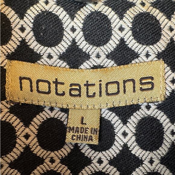 Notations Black & White 3/4 Sleeves Blazer - Size Large - Picture 3 of 4